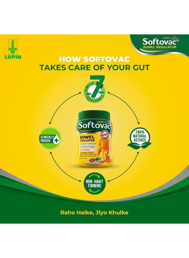 Softovac Bowel Regulator 250g - 100% Natural Actives: High Fiber Formula enriched with Sonamukhi, Harad, Mulethi, Saunf etc. - Image 4